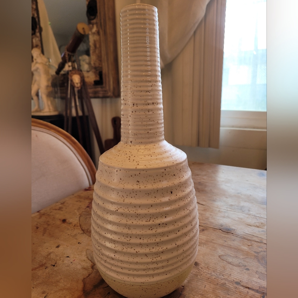 West Elm Textured Cream Vase